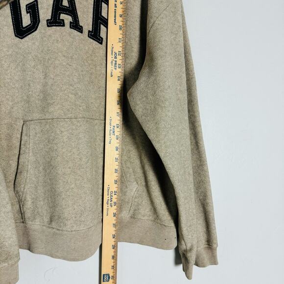GAP fleece soft stretchy Hoodie Beige tan logo front woman’s XL - Picture 5 of 9